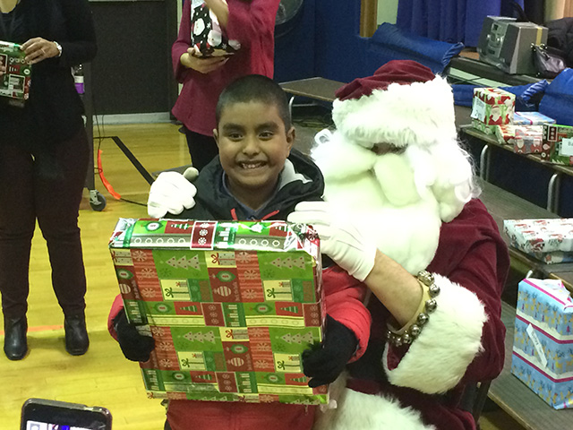 Student with Santa