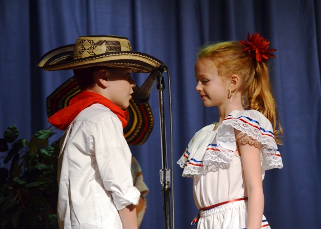 Two students acting at the event.