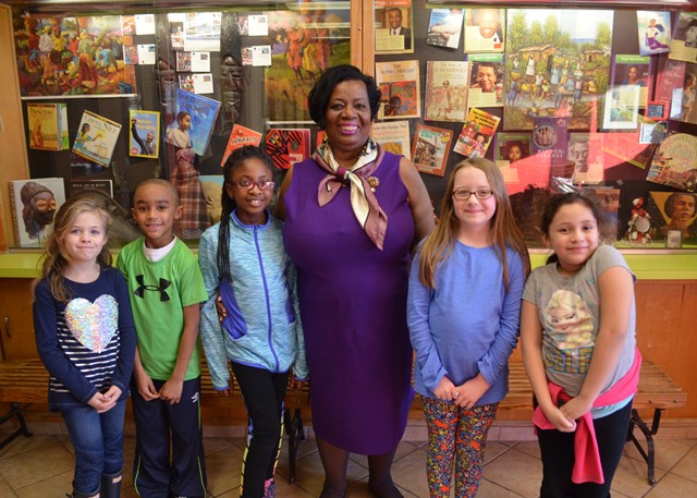 Asst. Principal with students who worked on BHM projects