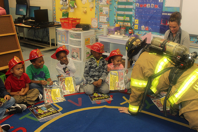 Firefighters in the classroom