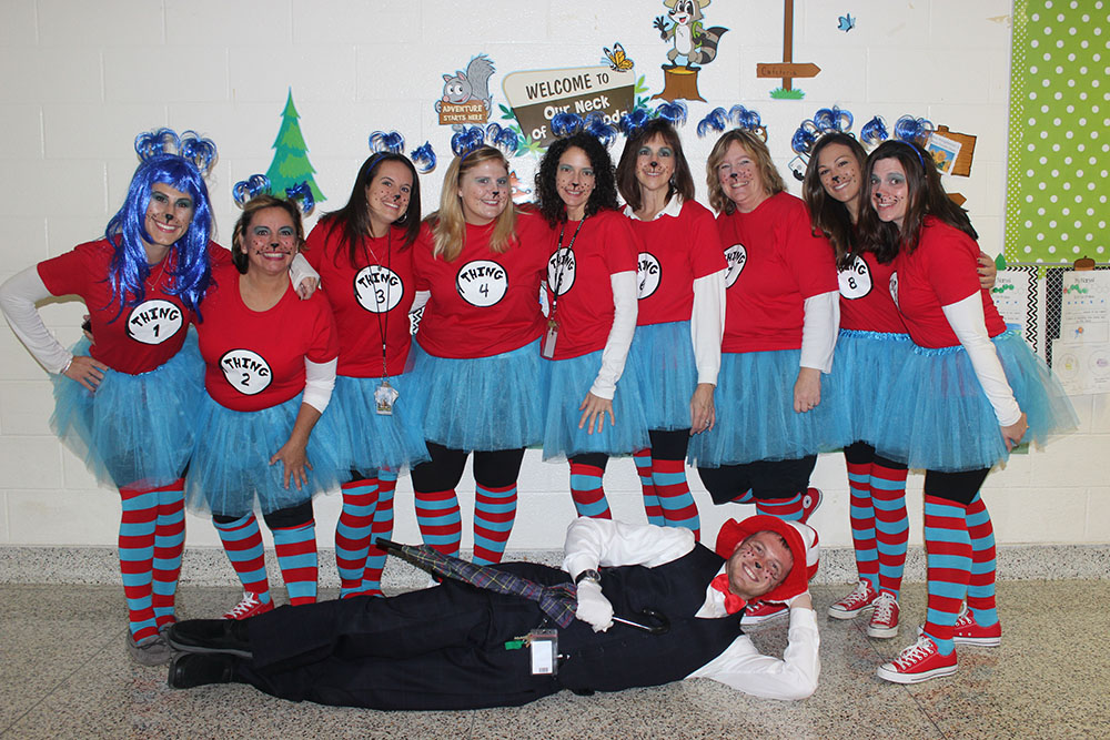 Faculty dressed in a Dr. Suess Theme