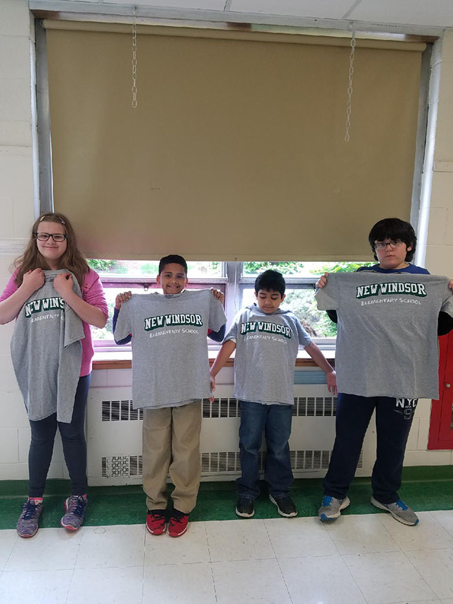 Students with their New Windsor T-Shirts