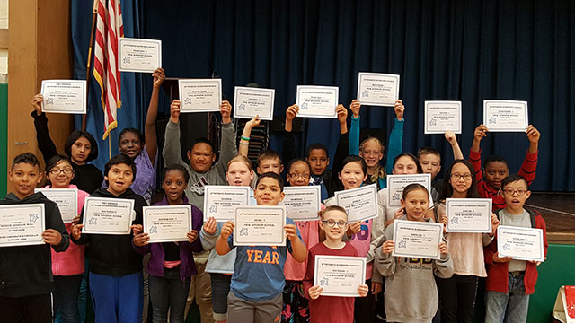 Students and their attendance certificates