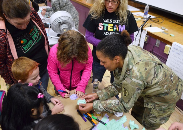 Cadets and students work together