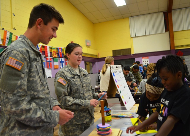 Cadets meet with various students