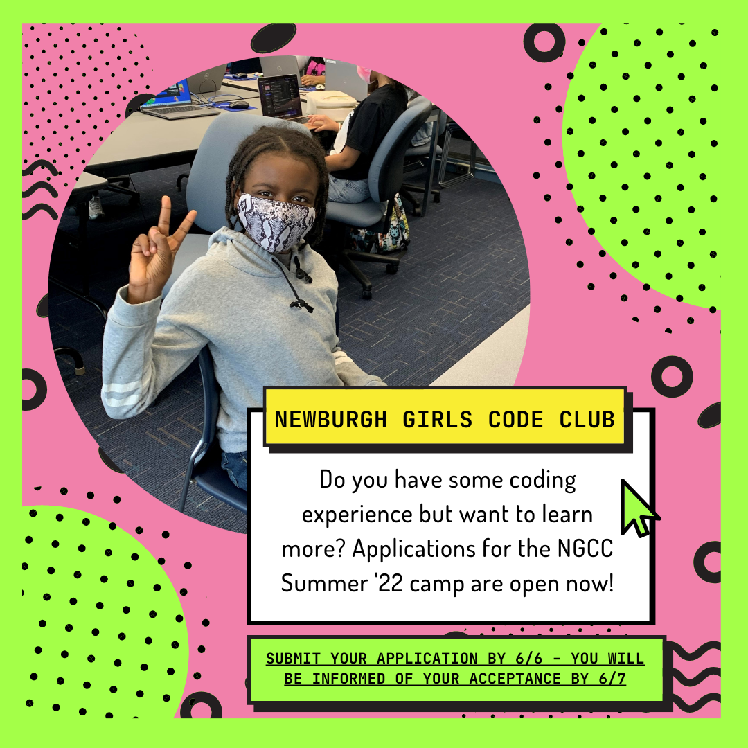 Thumbnail for Newburgh Free Library’s Girls Code Club Summer Recruitment is Open Now!